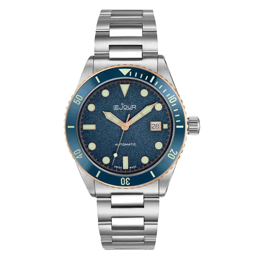 Le Jour Seacolt Automatic Swiss Dive Watch with Blue Textured Dial, reference LJ-SCD-002