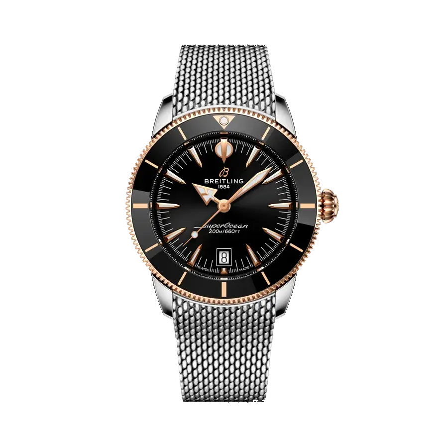 Breitling Superocean Heritage B31 Automatic 42 | 42mm, Two-Tone Steel & 18K Rose Gold, Steel, Black Dial, reference 