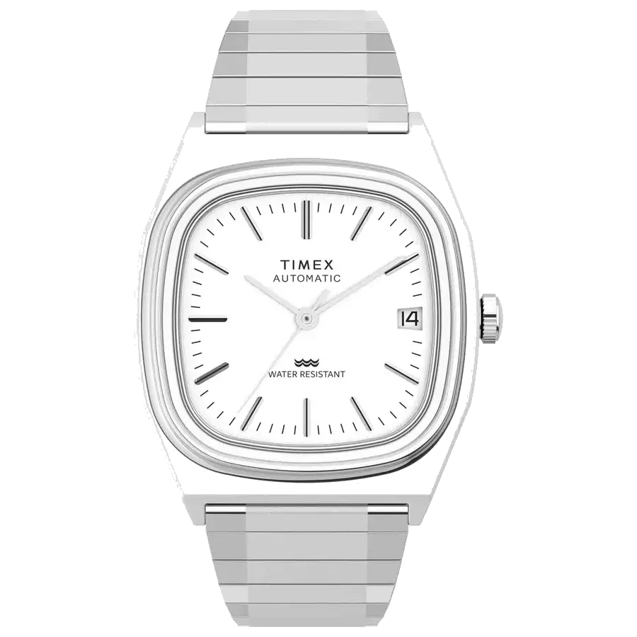 Timex 1983 E-Line Reissue Automatic 34mm White SS, reference TW2W70800VQ
