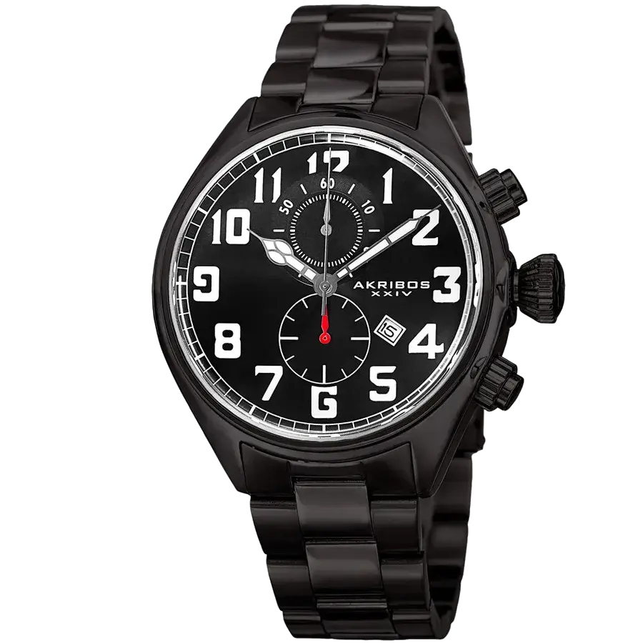 Akribos Casual Black/Stainless Steel | Black Dial, reference AK853BK
