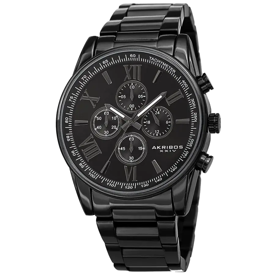 Akribos Casual Black/Stainless Steel | Black Dial, reference AK1072BK