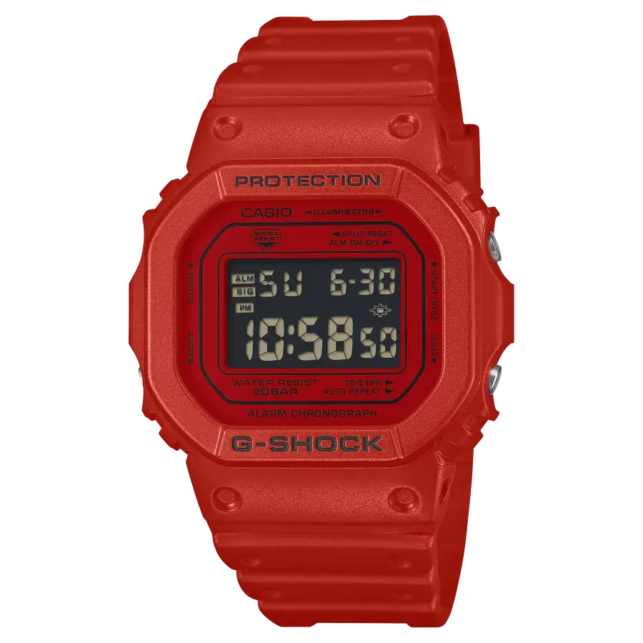 Casio G-Shock DW5600RRB-4 Vivid Red Bright Toughness Digital Square, reference DW5600RRB-4