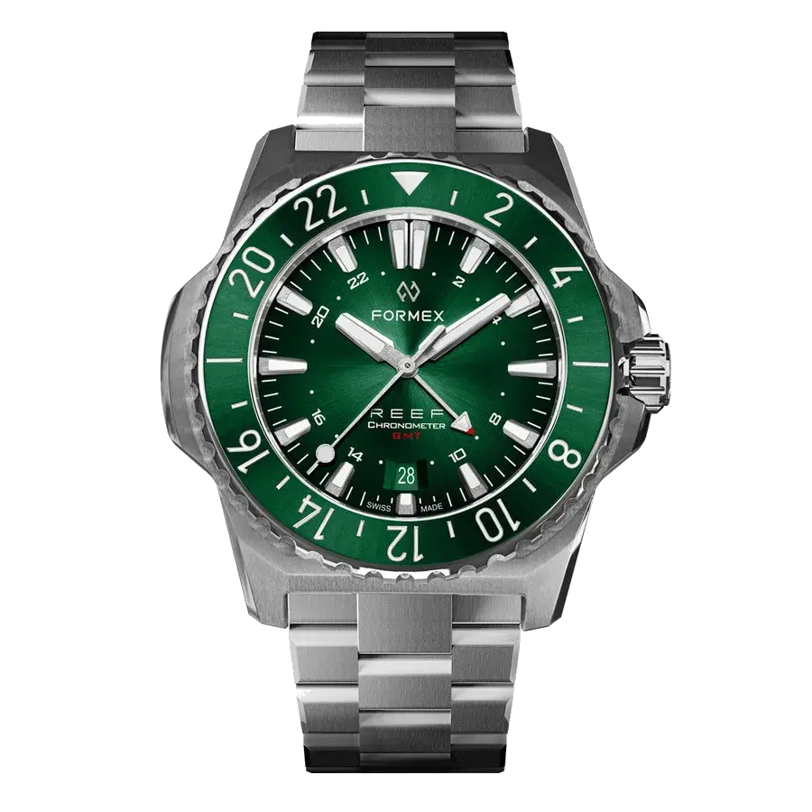 Formex REEF GMT Chronometer Dive Watch with Green Dial and Bezel, reference 