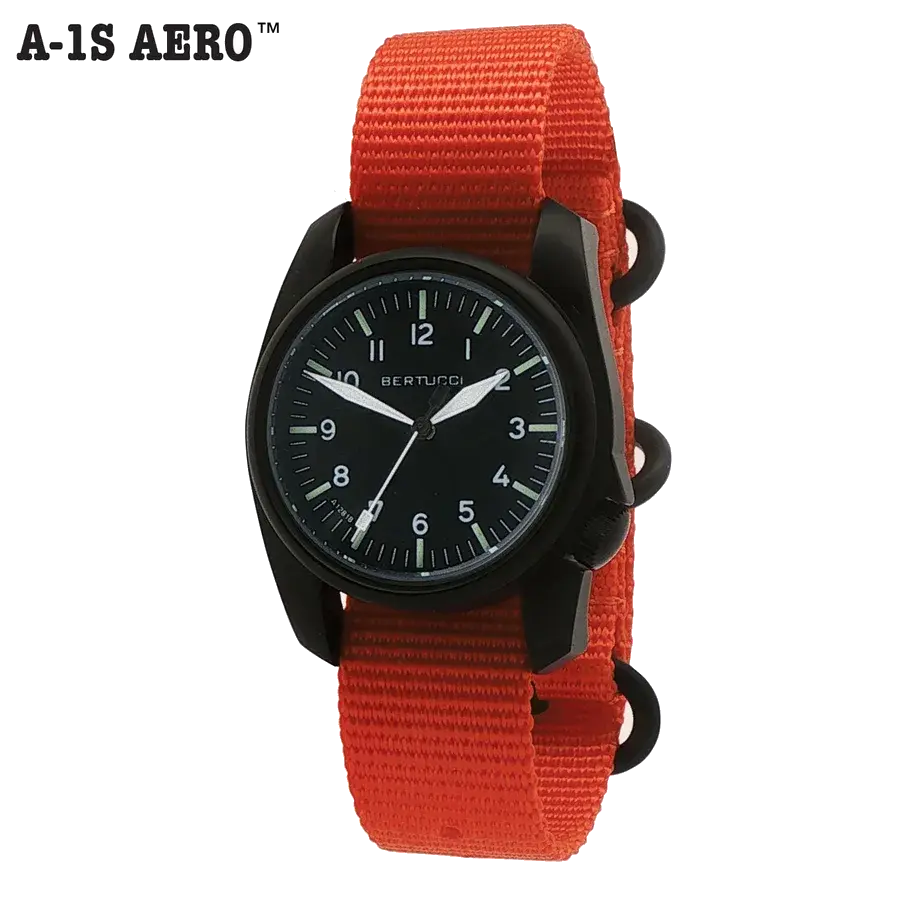 ultimatefieldwatch.com - Bertucci Bertucci #10608 A-1S Aero Black Expeditionary Orange Nylon, reference 10608