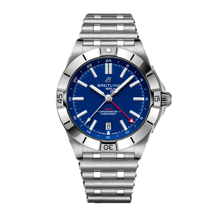Breitling Chronomat GMT 40 NFL Buffalo Bills Edition | 40mm, Steel, Blue Dial, reference A32398B21C1A1
