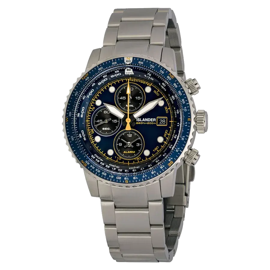 Islander Calverton Flight Chronograph Alarm Watch with Blue Dial, reference ISL-283