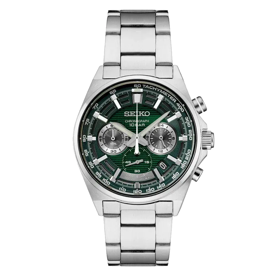 Seiko Quartz Chronograph with Multi-Layer Green Dial, reference SSB405