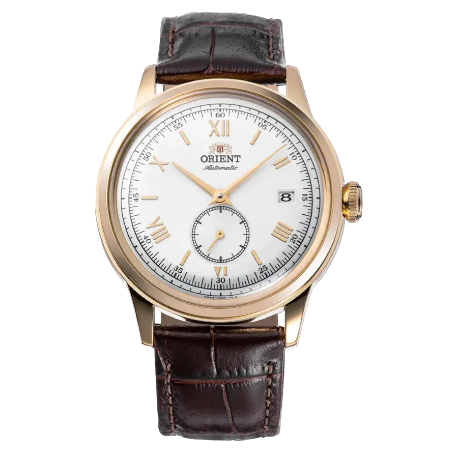 Orient Bambino Version 2 Small Seconds with Yellow Gold White Dial, reference RA-AP0106S30B
