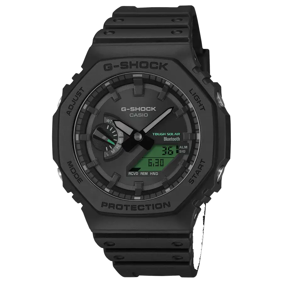 Casio G-Shock GAB2100BEG-1A Black Electro Green Octagonal Ana-Digi Resin, reference GAB2100BEG-1A