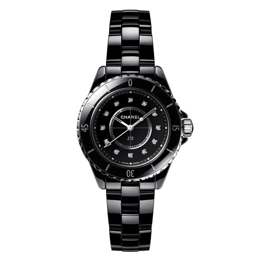 Chanel J12 | 33mm, Ceramic, Diamond Black Dial, reference 
