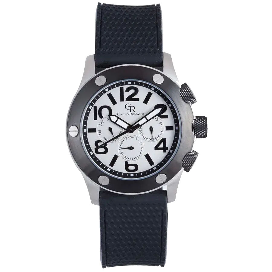 Giulio Romano Men's Piemonte Luminous Dual-Time Day-Date Watch | Silver Dial, reference GR-3000-04-001