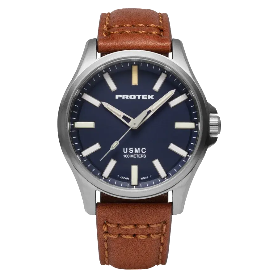 ProTek Titanium Field Watch 3100 USMC Series with Tritium T100 Tubes and Blue Dial, reference PT3103