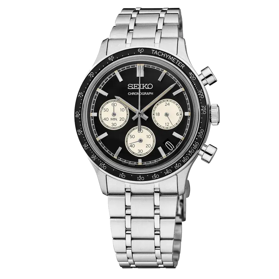 Seiko Essentials Chronograph with Black Dial, reference SSB479
