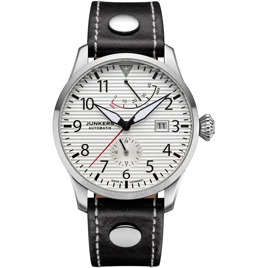 Junkers Flieger Leather / Silver Silver Dial, reference 