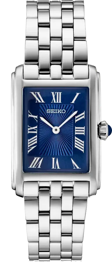 Seiko Essentials SWR085 Sophisticated Tank Blue Sunray Dial Ladies, reference SWR085