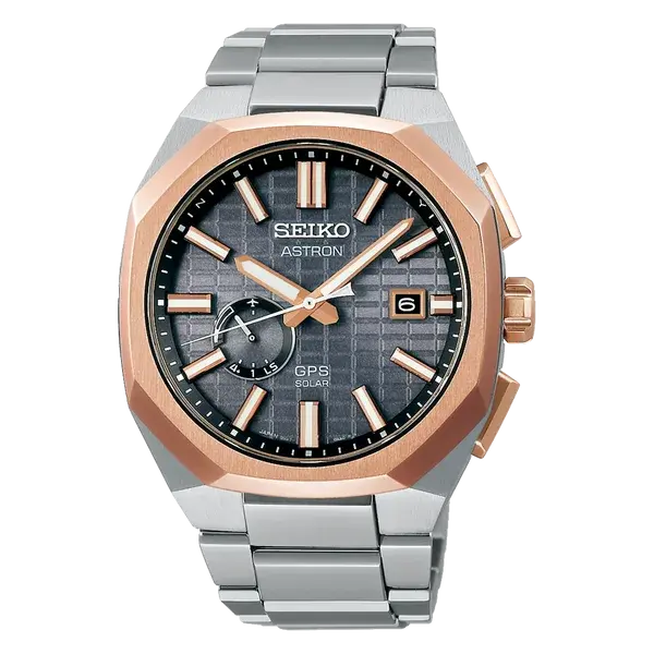Seiko Astron SSJ014 3X62 Rose Gold GPS Solar Titanium Grey Dial, reference SSJ014