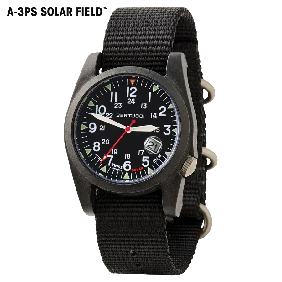 ultimatefieldwatch.com - Bertucci Bertucci #13800 A-3PS Solar Field All Black, reference 13800