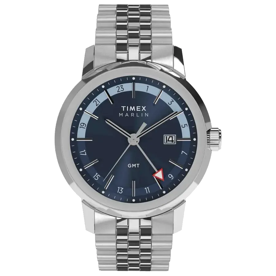 Timex Marlin GMT 40mm Blue Silver SS, reference TW2Y47600VQ