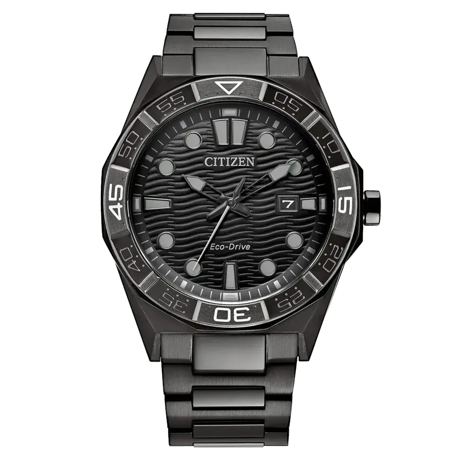 Citizen Brycen PVD Watch with Black Dial, reference AW1855-52E