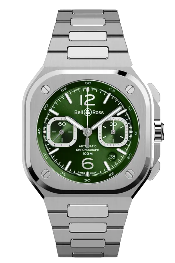 Bell & Ross BR05 Chrono Green Steel, reference BR05C-GN-ST/SST