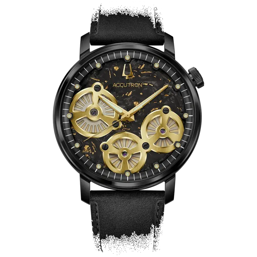 Accutron Spaceview Evolution Electrostatic Forged Carbon Dial Gold, reference 28A211