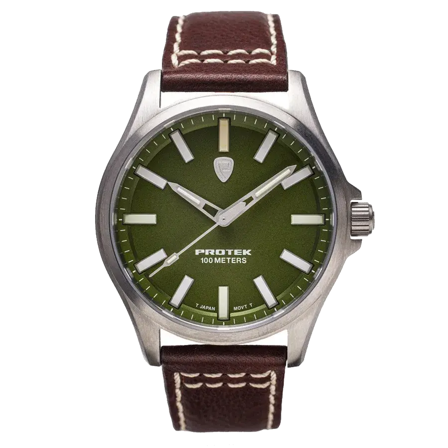 ProTek Titanium Field Watch 3000 Series with Tritium T100 Tubes and Green Dial, reference PT3005