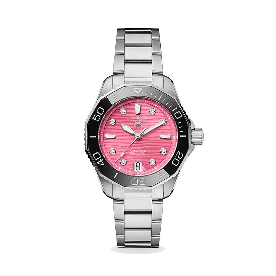 TAG Heuer Aquaracer Professional 300 Date | 36mm, Steel, Diamond Pink Dial, reference 