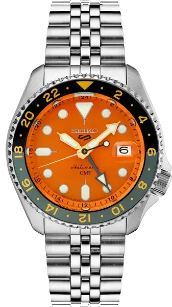 Seiko 5 Sports SSK005 GMT Series Automatic Orange Dial // Pre-Owned, reference SSK005