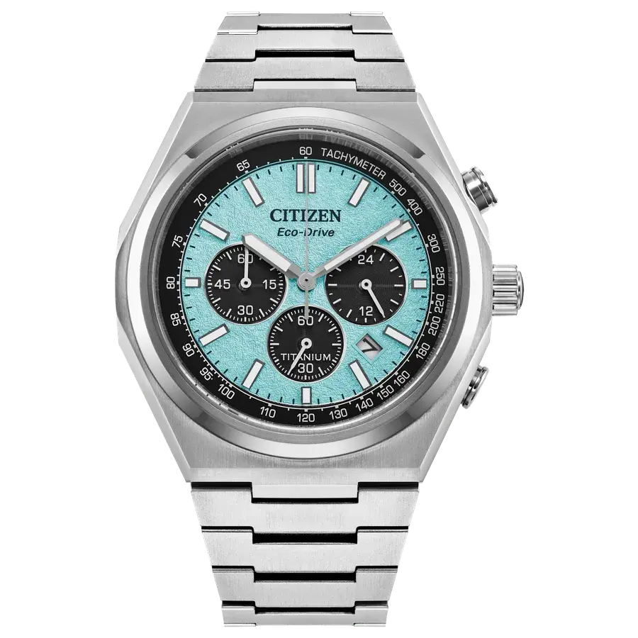 Citizen Zenshin Chrono Super Titanium Tiffany Blue, reference CA4610-85M