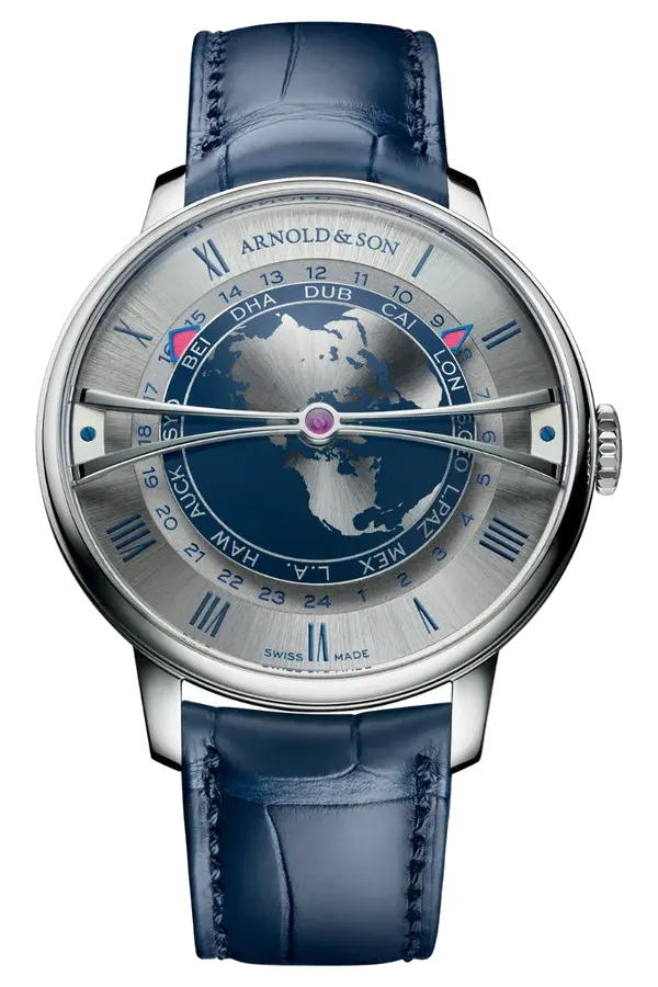 Arnold & Son World Time Globetrotter 42 Stainless Steel, reference 1WTBS.K01A.C0263S