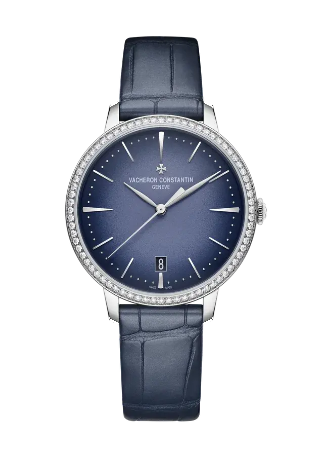 Vacheron Constantin Patrimony Self-Winding | 36.5mm, 18K White Gold, Leather, Blue Dial, reference 4115U