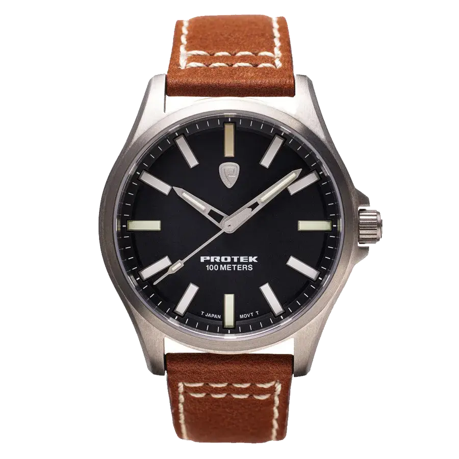 ProTek Titanium Field Watch 3000 Series with Tritium T100 Tubes and Black Dial, reference PT3001