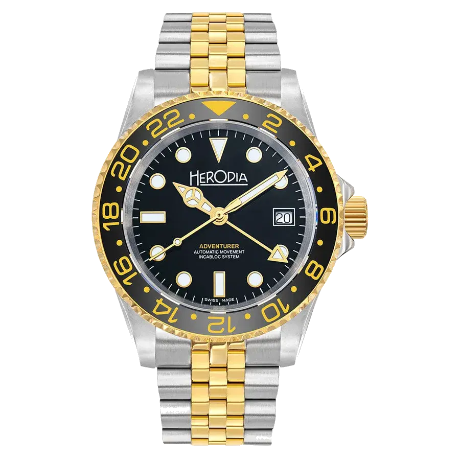 Herodia Adventurer Ltd Edition Swiss GMT Two-Tone Watch, reference HADVBIBKBK.AC