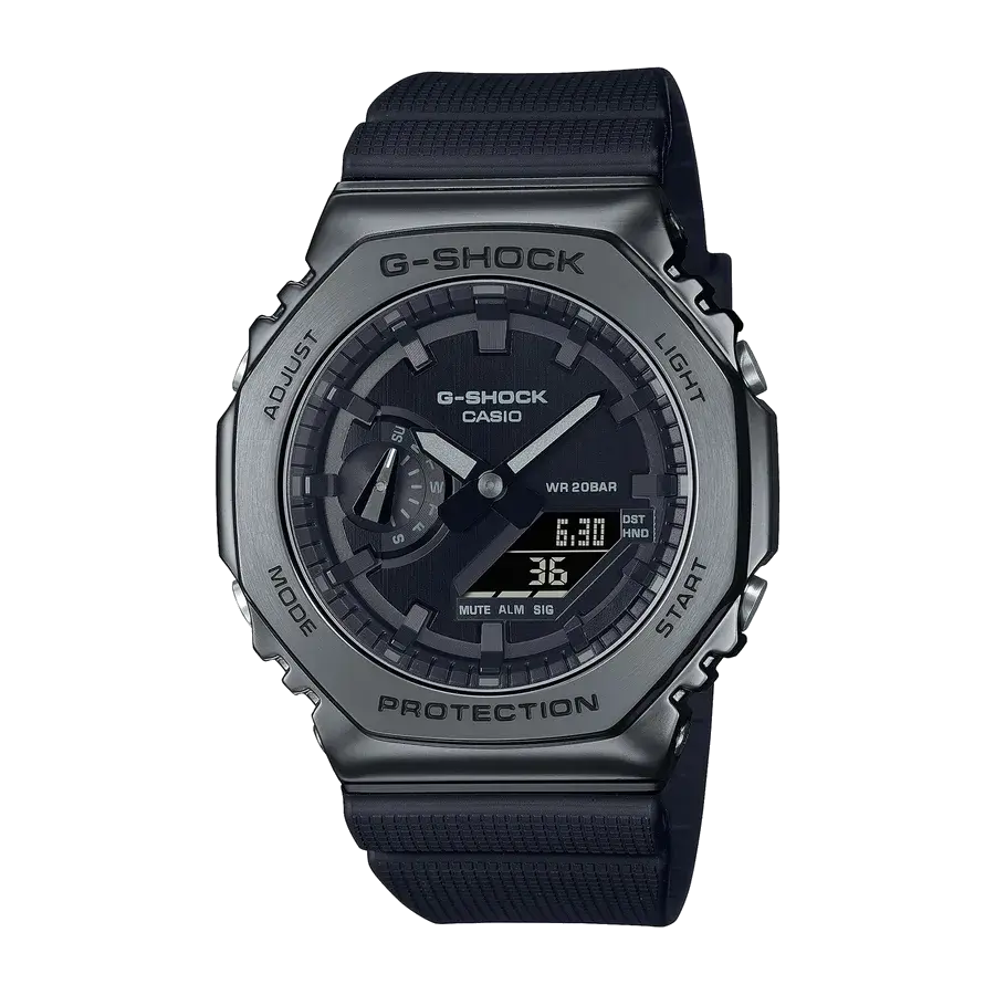 Casio GM-2100BB-1A Quartz G Steel Steel / Resin Black | 49mm, Steel & Rubber Coating, Resin, Black Dial, reference 2100BB