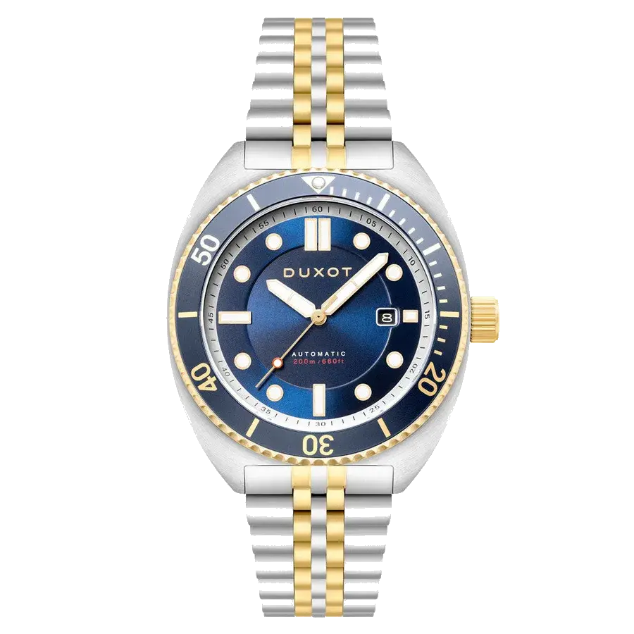 Duxot Tortuga Automatic Two-Tone Dive Watch with Blue Dial, reference DX-2026-44