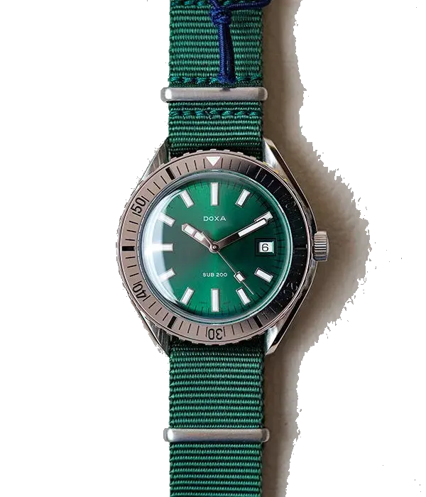 Doxa SUB 200 Sea Emerald Steel Inlay NATO 796.10.131.26-N, reference 250349