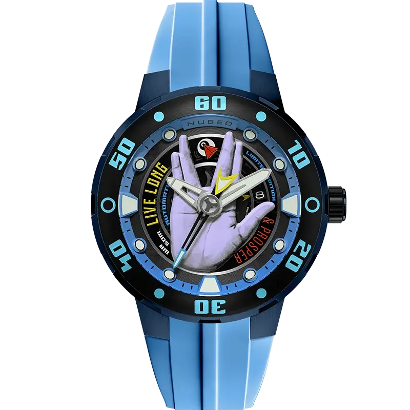 Nubeo Mariner Automatic Star Trek Live Long & Prosper Vulcan Blue Limited Edition, reference NB-6122-02