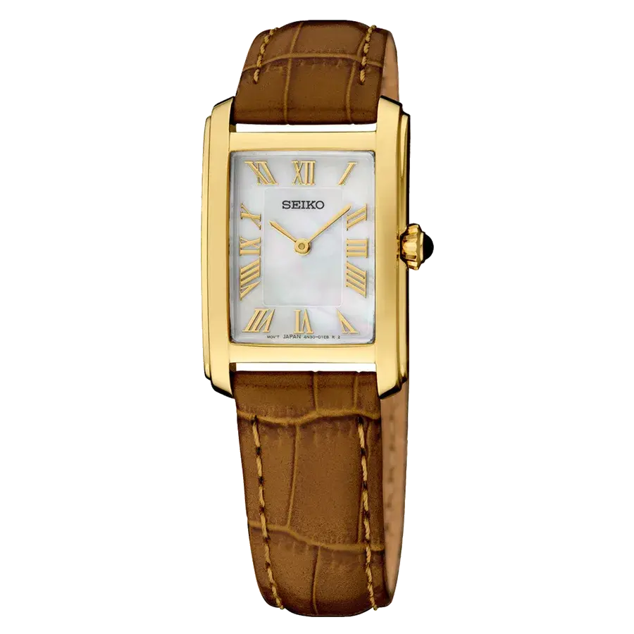 Seiko Essentials SWR100 Mother of Pearl Gold Tone Ladies Quartz, reference SWR100