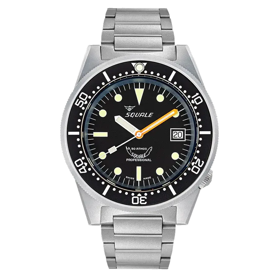 Squale 50 Atmos Swiss Automatic Blasted Dive Watch, reference 1521BKBL.SQ20S
