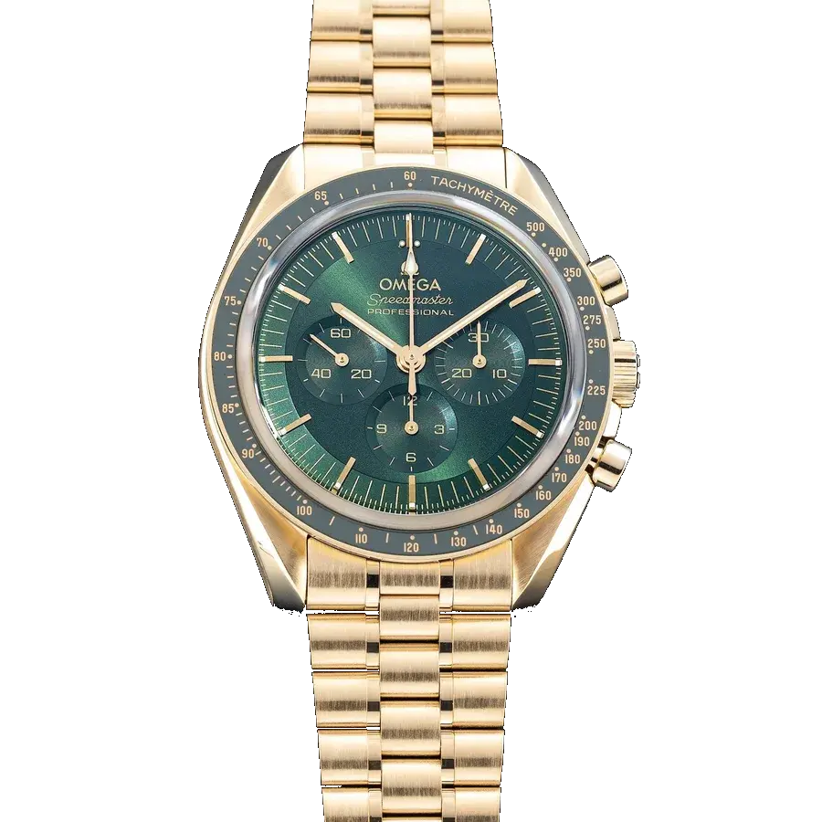 Omega Speedmaster 18K Yellow Gold Green Dial, reference 310.60.42.50.10.001