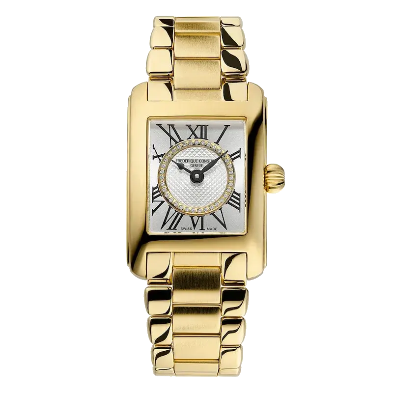 Frederique Constant Carree Women's Diamond Dial & Gold Tone Stainless Steel Watch, reference 