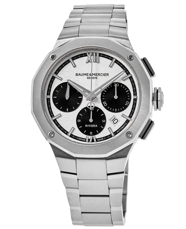 Baume & Mercier Riviera Chronograph White Dial Stainless Steek Men’s Watch, reference 10827-SD