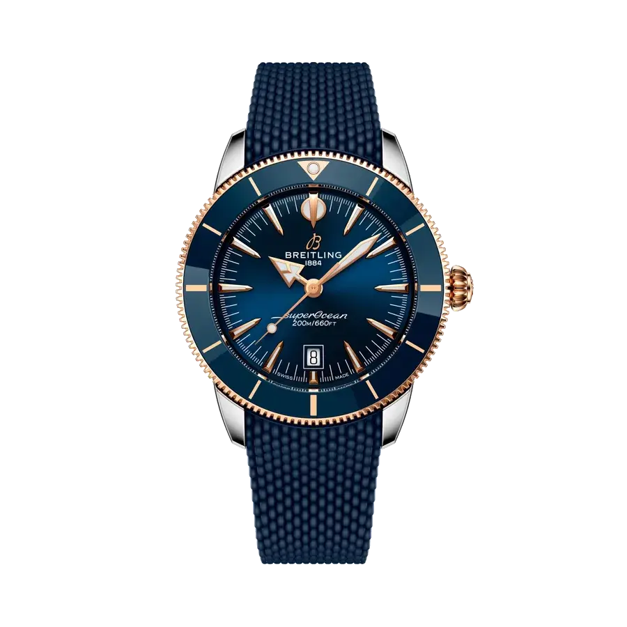 Breitling Superocean Heritage B31 Automatic 44 | 44mm, Two-Tone Steel & 18K Rose Gold, Rubber, Blue Dial, reference