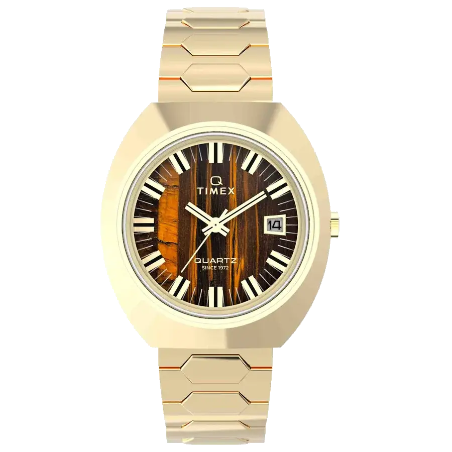 Timex Q 1972 Time Machine Reissue 39mm Tigers Eye SS, reference TW2Y45200VQ