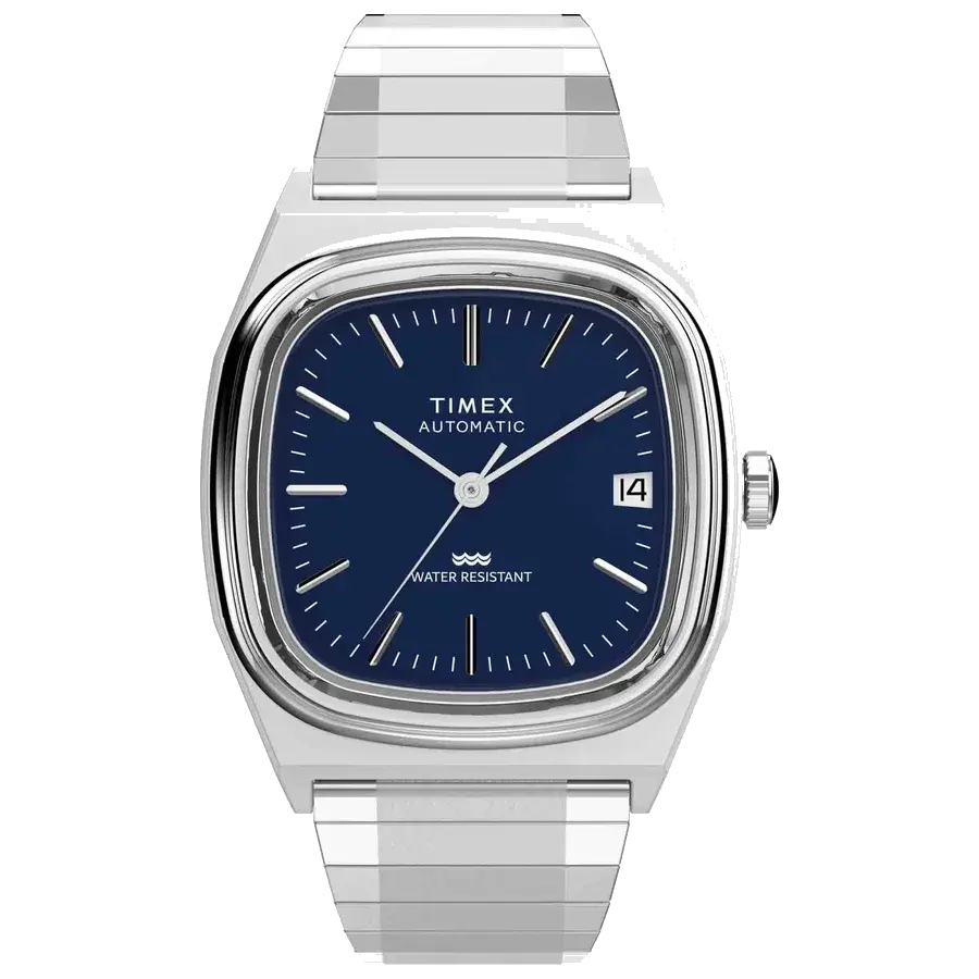 Timex 1983 E Line Automatic 34mm Blue SS, reference TW2Y07400VQ