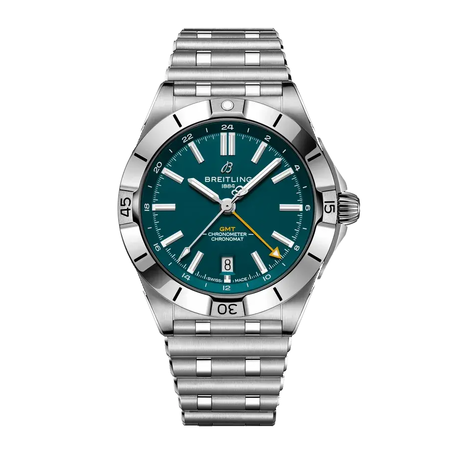 Breitling Chronomat GMT 40 Jacksonville Jaguars Edition | 40mm, Steel, Green Dial, reference A32398D21C1A1