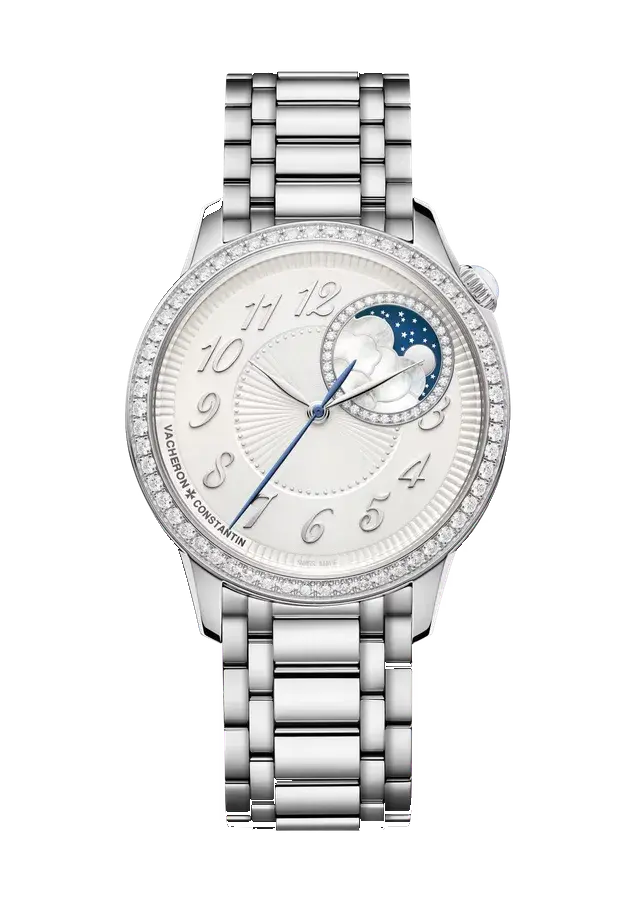 Vacheron Constantin Egerie Moon Phase | 37mm, Steel, White Dial, reference 