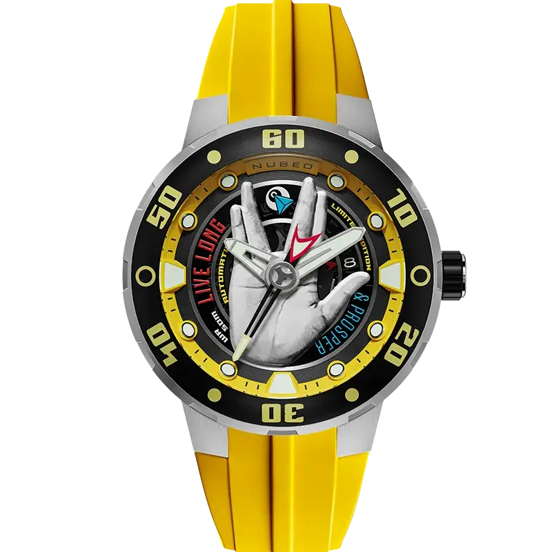 Nubeo Mariner Automatic Star Trek Live Long & Prosper Vulcan Yellow Limited Edition, reference NB-6122-01