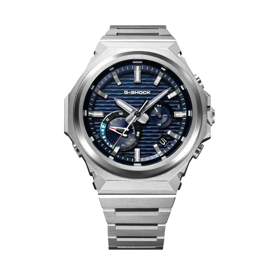 Casio GST-B1000D-2A Solar G Steel Steel / Carbon Silver | 46mm, Steel & Carbon, Blue Dial, reference 