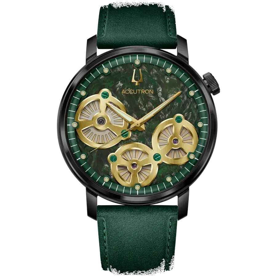 Accutron Spaceview Evolution Electrostatic Carbon Swirl Green, reference 28A210